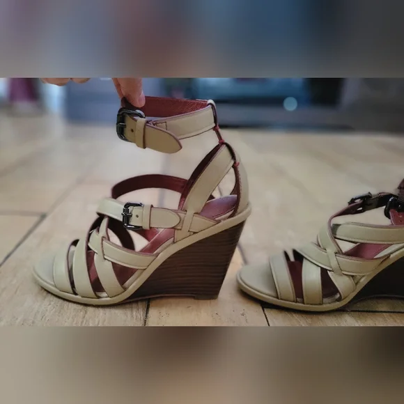 COACH Dawn leather anklet wedges BRAND NEW 5.5 - Picture 5 of 9